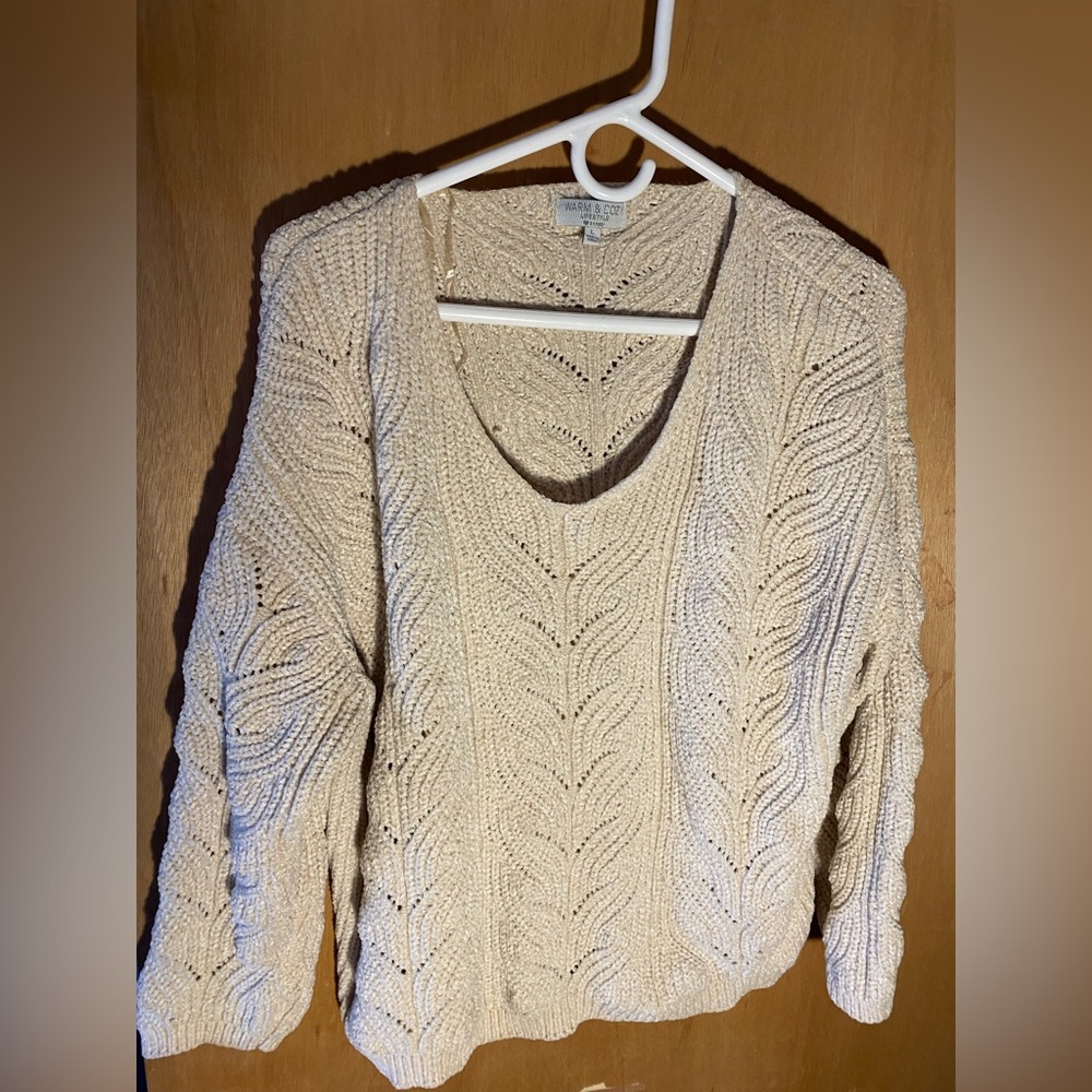 Cream chenille sweater